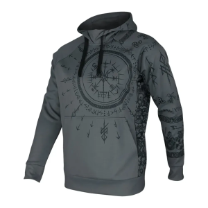 KRAMATAN TACTICAL DESIGN ХУДИ RUNIC ТРИЗУБ GREY