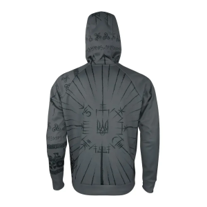 KRAMATAN TACTICAL DESIGN ХУДИ RUNIC ТРИЗУБ GREY
