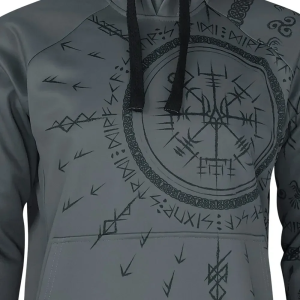 KRAMATAN TACTICAL DESIGN ХУДИ RUNIC ТРИЗУБ GREY