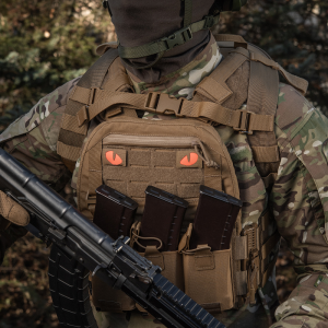 M-TAC НАШИВКА TIGER EYES LASER CUT (ПАРА) COYOTE/RED/GID