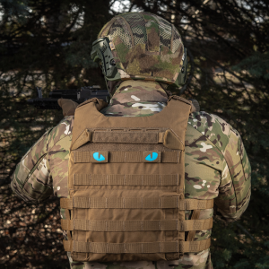 M-TAC НАШИВКА TIGER EYES LASER CUT (ПАРА) COYOTE/BLUE/GID