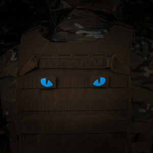 M-TAC НАШИВКА TIGER EYES LASER CUT (ПАРА) COYOTE/BLUE/GID