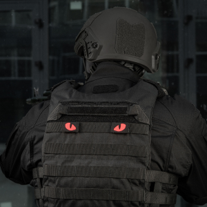M-TAC НАШИВКА TIGER EYES LASER CUT (ПАРА) BLACK/RED/GID