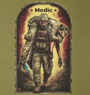 P1G-TAC ФУТБОЛКА З ПРИНТОМ MEDIC OLIVE DRAB