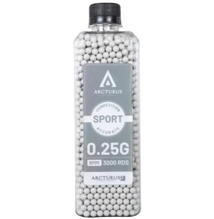 ARCTURUS СТРАЙКБОЛЬНЫЕ ШАРЫ RS SPORT MATCH GRADE 0.25G BBS 3000 PCS BOTTLE WHITE 34204