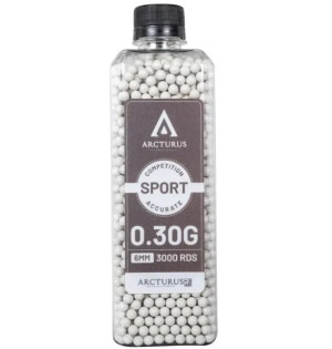 ARCTURUS СТРАЙКБОЛЬНЫЕ ШАРЫ RS SPORT MATCH GRADE 0.30G BBS 3000 PCS BOTTLE WHITE 34206