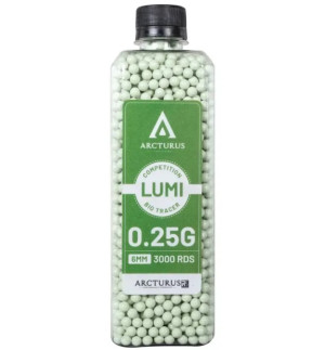 ARCTURUS СТРАЙКБОЛЬНЫЕ ШАРЫ RS LUMI BIO TRACER MATCH GRADE 0.25G BBS 3000 PIECES BOTTLE GREEN 34208
