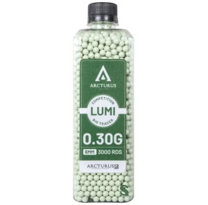 ARCTURUS СТРАЙКБОЛЬНЫЕ ШАРЫ RS LUMI BIO TRACER MATCH GRADE 0.30G BBS 3000 PIECES BOTTLE GREEN 34210