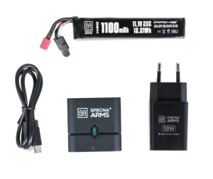 SPECNA ARMS ЗАРЯДНИЙ ПРИСТРІЙ З АКУМУЛЯТОРОМ EASY NANO CHARGER 10W WITH LI-PO 1100 MAH 25C 11.1V T-DEANS 34733