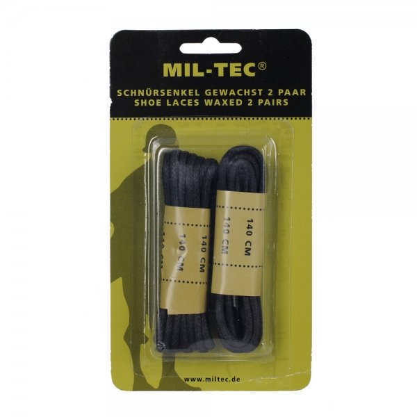 MIL-TEC ШНУРКИ ВОЩЕНЫЕ ЧЕРНЫЕ
