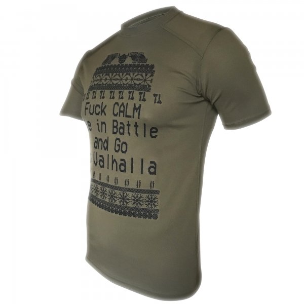 KRAMATAN TACTICAL DESIGN ФУТБОЛКА FUCK CALM COOLMAX OLIVE
