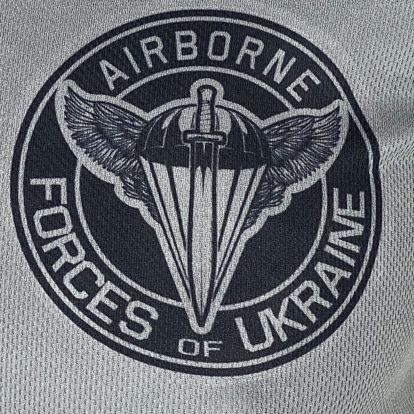 KRAMATAN TACTICAL DESIGN ФУТБОЛКА AIRBORNE FORCES OF UKRAINE COOLMAX GREY