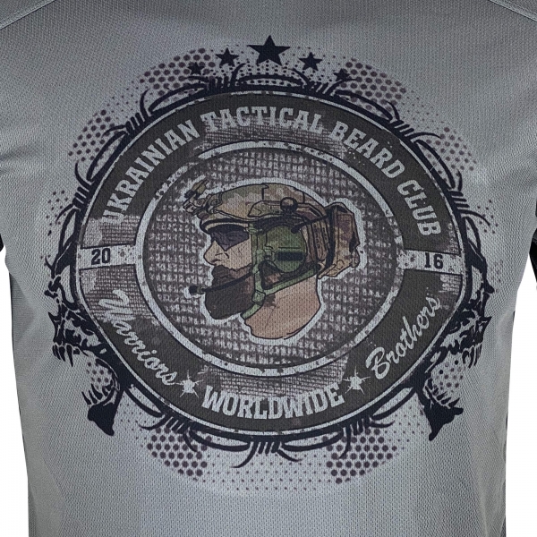 KRAMATAN TACTICAL DESIGN ФУТБОЛКА UKRAINIAN TACTICAL BEARD CLUB COOLMAX GREY