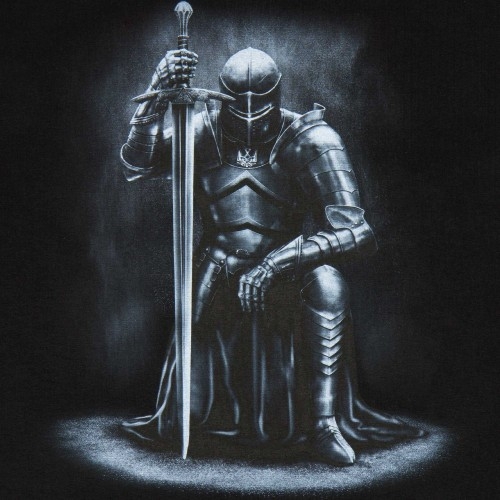 P1G-TAC ФУТБОЛКА С ПРИНТОМ РЫЦАРЬ BLACK UA281-29891-BK-KN