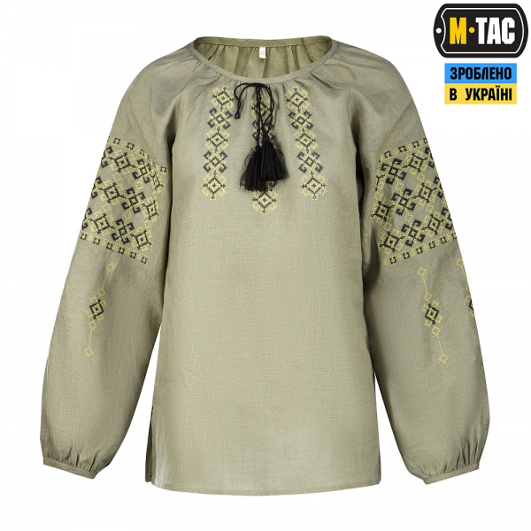 M-TAC ВИШИВАНКА ЖІНОЧА 100% ЛЬОН ОЛИВА