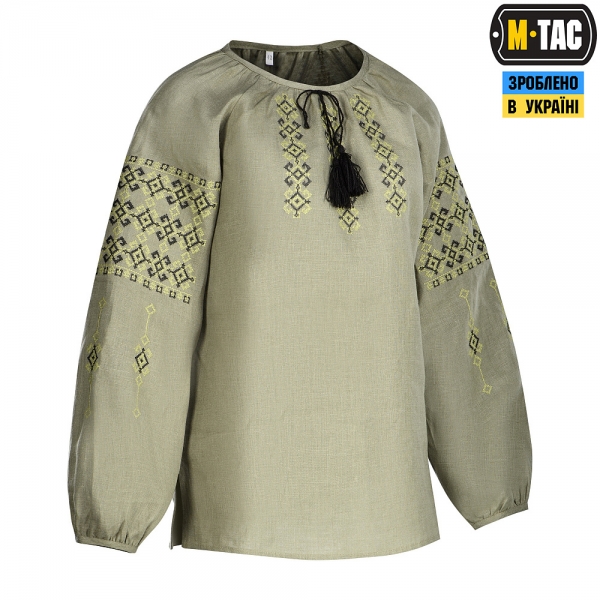 M-TAC ВИШИВАНКА ЖІНОЧА 100% ЛЬОН ОЛИВА